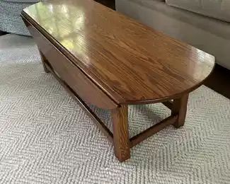 COUNTRY STYLE OAK DROP LEAF COFFEE TABLE