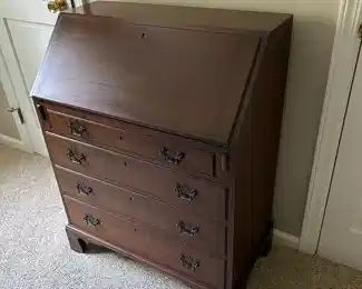ANTIQUE SLANT FRONT SECRETARY DESK