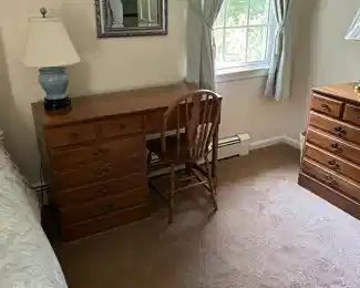 MAPLE DESK AND CHAIR. USA