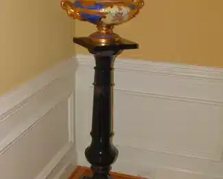 Antique Marble Stand With Sevres Style Tureen