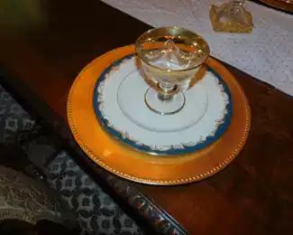 Minton China With Murano Glass Desert Goblet