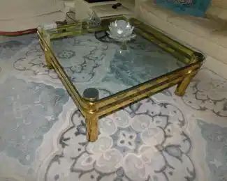 Vintage Brass & Glass Cocktail Table