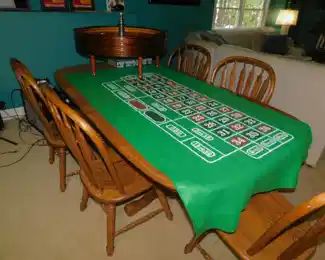 Antique ABE London Roulette Wheel And Cloth