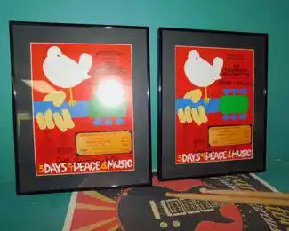  ONE LEFT! Vintage Woodstock Posters Original Tickets  Signed By Country Joe McDonald