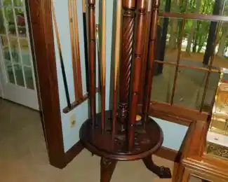 Vintage Mahogany Pool Rack