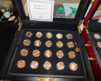Presidential Coin Set In Mahogany Box