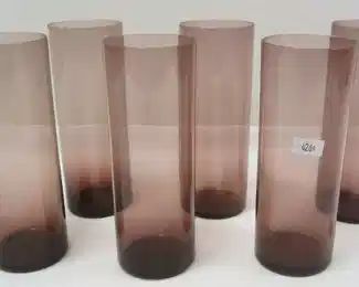 SET OF AMETHYST GLASS ICE TEA TUMBLERS