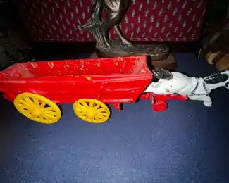 Old cast iron horse and cart