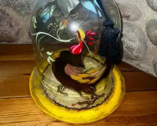 Hand painted glass dome