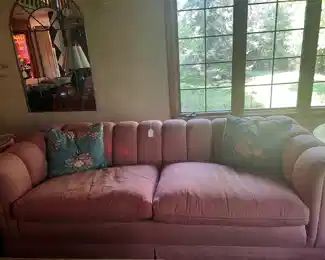 Rose colored sofa…matching loveseat too!
