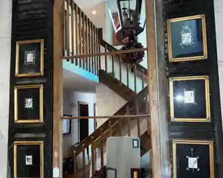 Massive mirror with pair of old doors