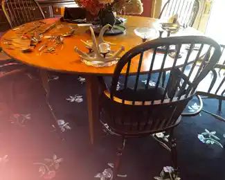 Large round pine table