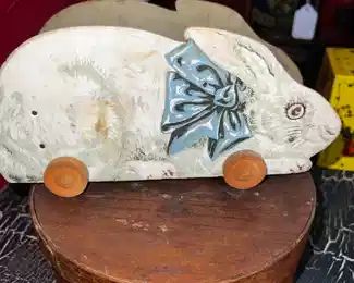 Wood hatbox and bunny