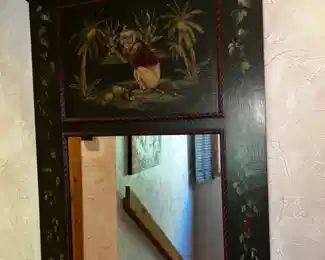 Large painted Hollywood Regency mirror