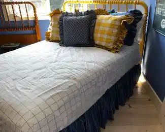 Pair of spool beds…one painted yellow