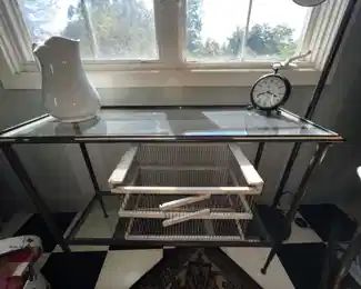 Metal side shelf table