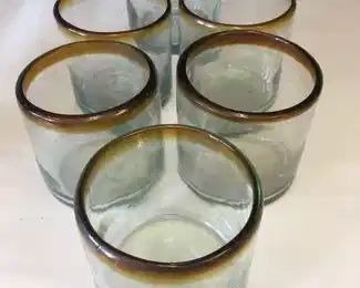 Hand-crafted glass drink glasses