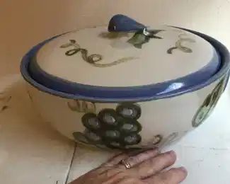 John Taylor ceramic serving bowl w/lid as is