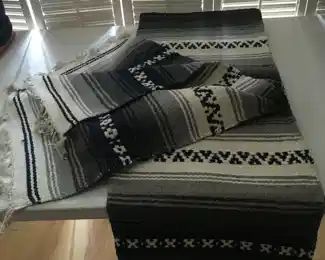 Woven cotton rug from Mexico