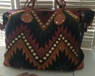 Large woven bag w/handles from travels unused