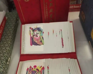 Chinese paper art set in binders & display box