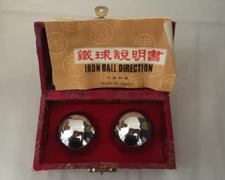Chinese iron balls in box
