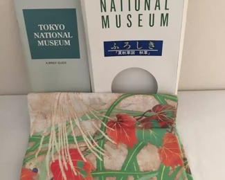 Chinese hand-painted textile Tokyo National Museum w/box