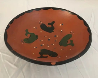 Hand-painted wood bowl