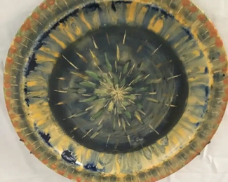 Handmade signed large plate for display