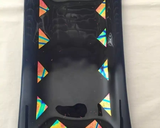 Glass art trinket tray