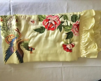 Asian hand-embroidered pillow sham unused