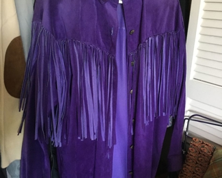 Purple leather/suede western jacket ladies