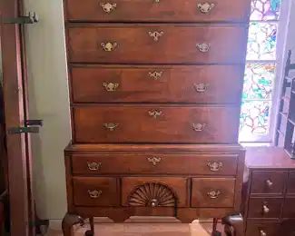 New Hampshire High Boy.  Maple and white pine. Ca 1760