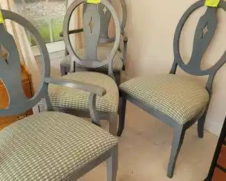 Ethan Allen painted upholstered dining chairs