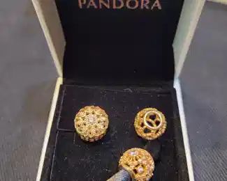 Pandora gold charms, Fine Jewelry not discounted