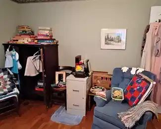 Lovely Armoire, games, a Lazy boy recliner +++