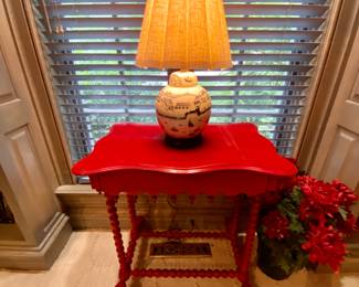 Red side table