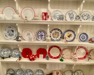 Collection of ceramic decorative and everyday dishes