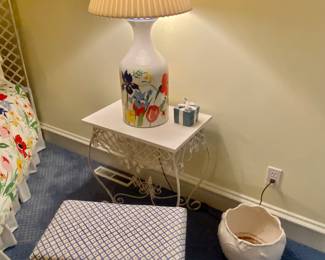 Matching accent table to headboard