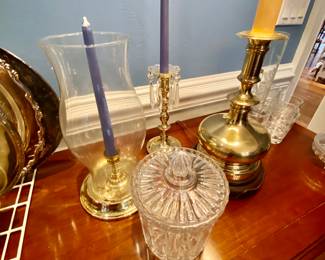 Baldwin brass and crystal pieces