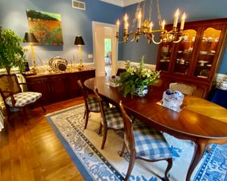 Area rug cream and blue