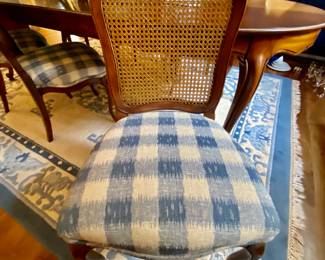 Kindel 6 side chairs with rattan back