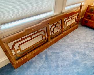 Henredon King size headboard-poster bed complete set with two nightstands, dresser with mirror and armoire/chest storage cabinet