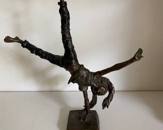 Mark Hopkins bronze, "Girl cartwheel"