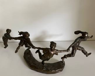 Mark Hopkins bronze, "Crack the whip"