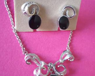 Am-Lee Sterling necklace with earrings