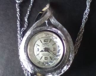 14k White Gold watch & chain 5.3 gram