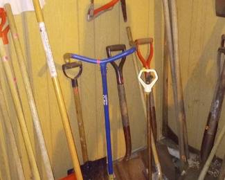 Shovels, rakes, yard tools