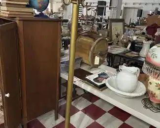 antique cast iron barber shop spinning hat rack