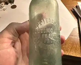 Old Hutchinson soda bottle c1890-1910 from Beaumont, Texas